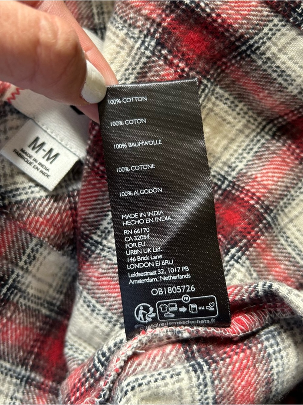 Urban Outfitters Plaid Button Down Shirt Crop sz M - Picture 5 of 5